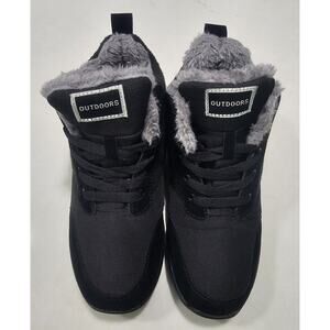 Outdoors Men's Winter Snow Boots Black Insulated Lace Up EU 40 US 7 Warm Outdoor
